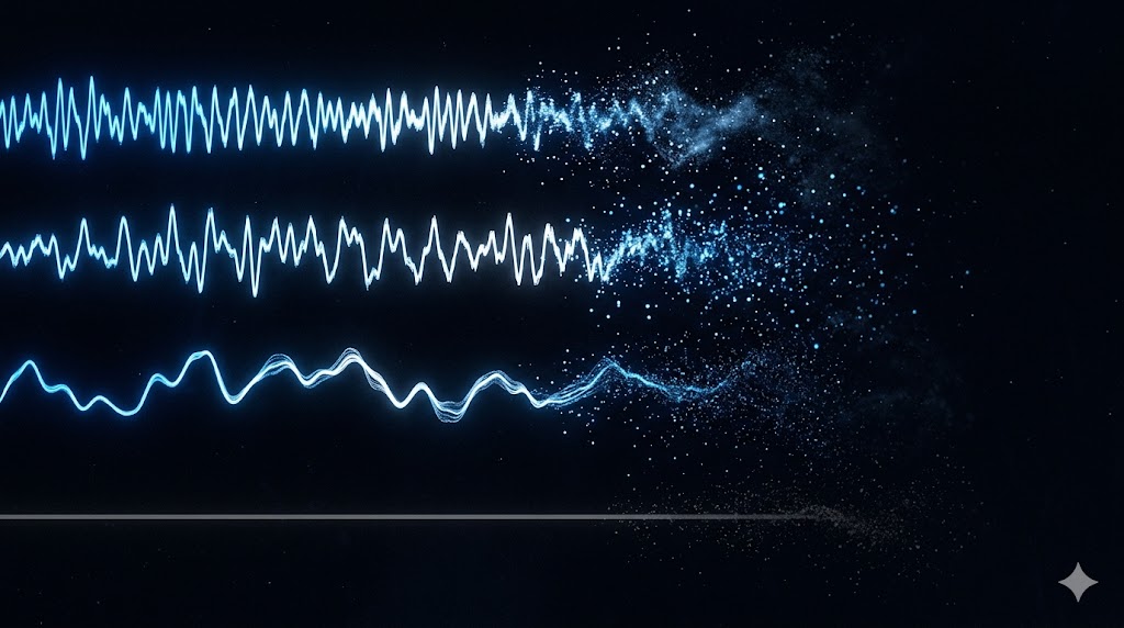 Tres canales EEG activos y uno silente — AF8 sin señal